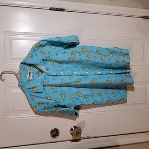 Tipsyelves golf shirt. Taco dinosaur. Size XL.  Color blue